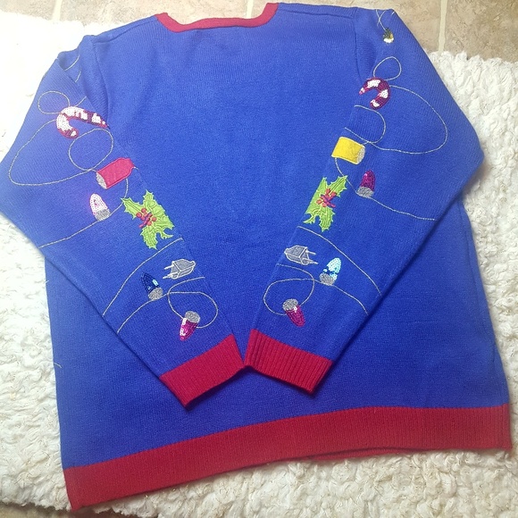 Jolly Sweaters NWOT Holiday Party Ugly Sequin XXL - Picture 8 of 8